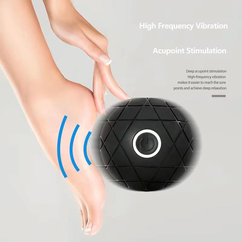 Rechargeable 3D Vibrating Massage Ball For Muscle Relaxation And Fitness Black 3