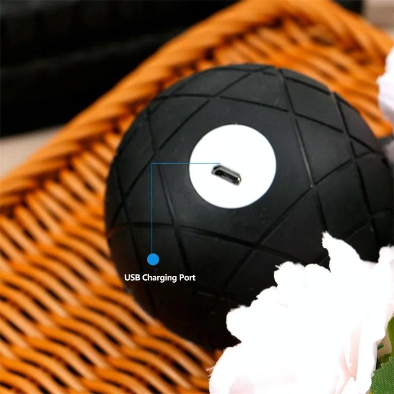 Rechargeable 3D Vibrating Massage Ball For Muscle Relaxation And Fitness Black 5