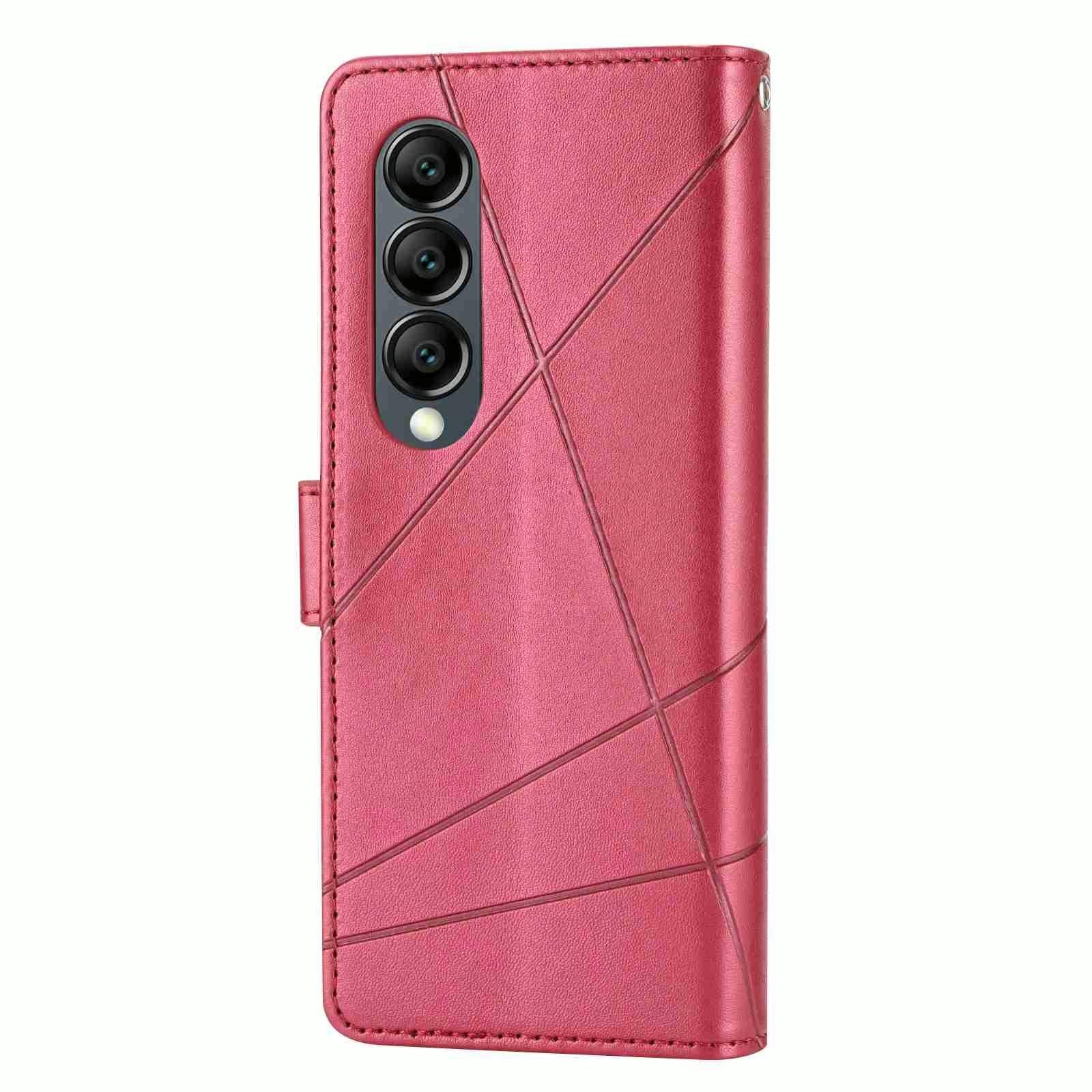 For Samsung Galaxy Z Fold4 5G Embossed Pu Leather Phone Case - Blue 9