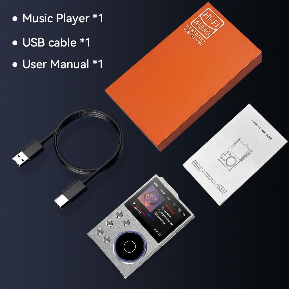 2.4 Inch Hifi Bluetooth Music Player Dsd256 Mastering Sound Quality 16Gb+16Gb Memory - Gray - 16Gb 8