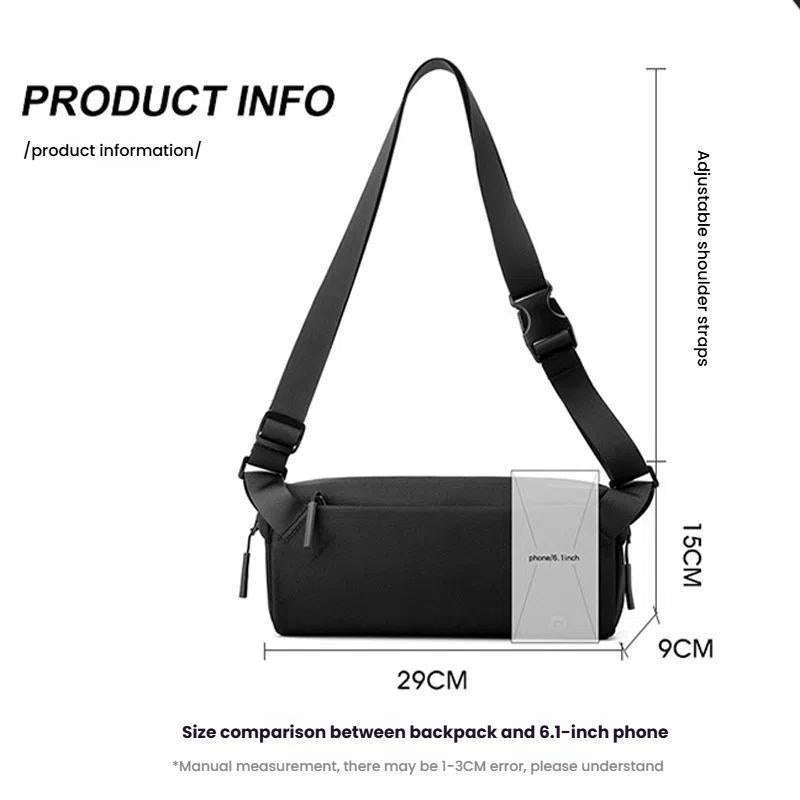 Men Cycling Chest Bag Casual Messenger Pack - Black 8