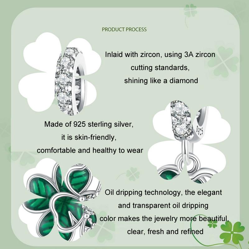 925 Sterling Silver Four Leaf Clover Ladybug Pendant In 4