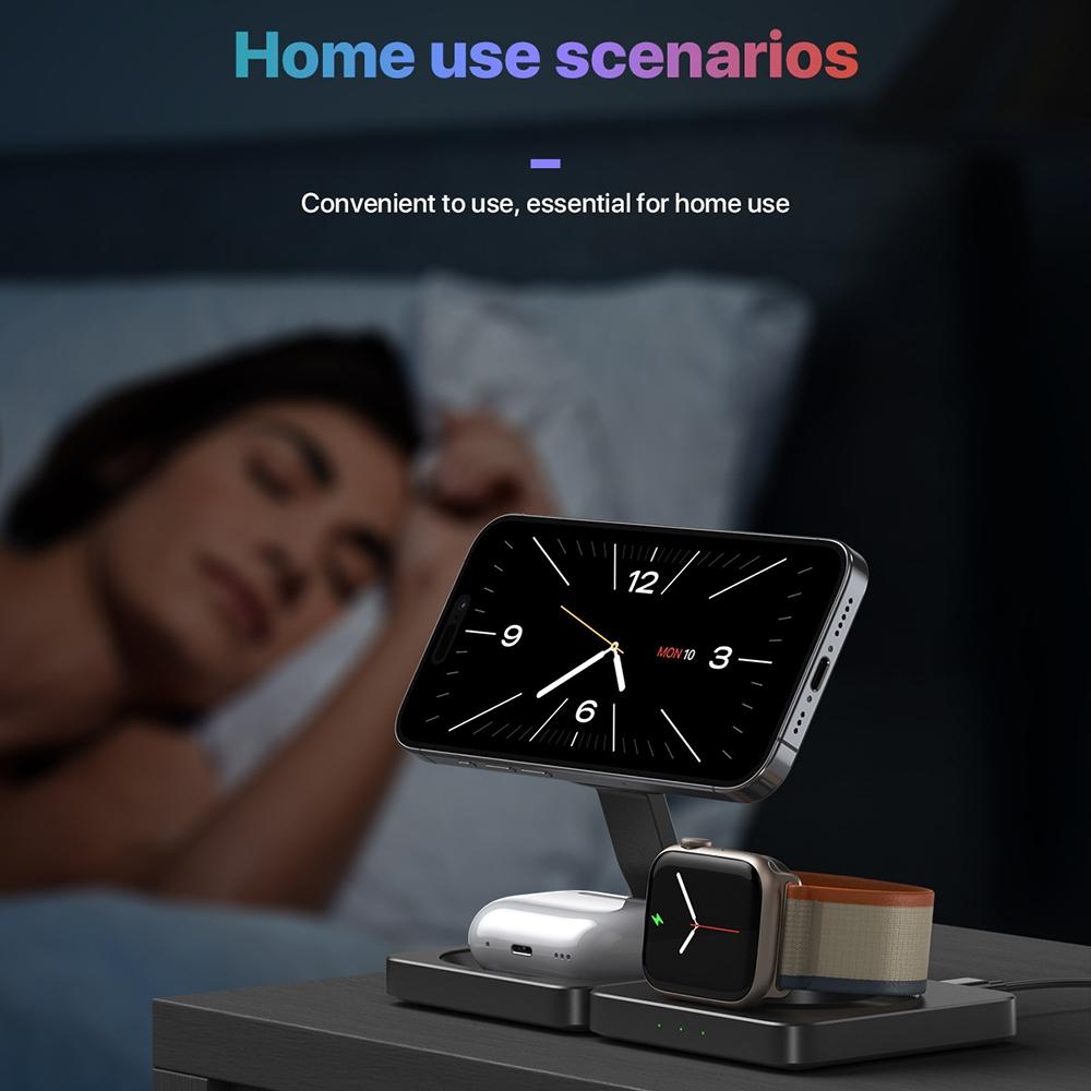 Portable Magnetic Wireless Charger Fast Charging Black 9