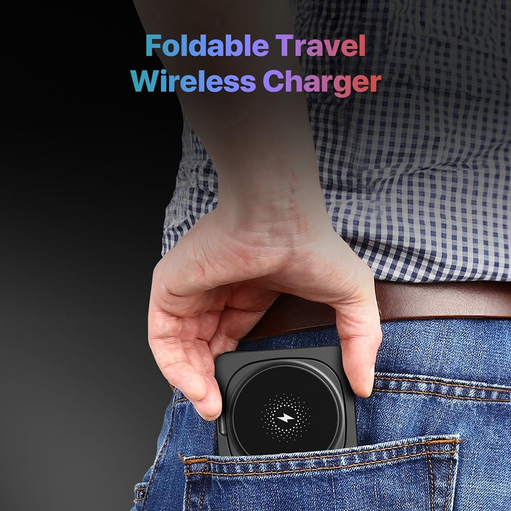 Portable Magnetic Wireless Charger Fast Charging Black 10