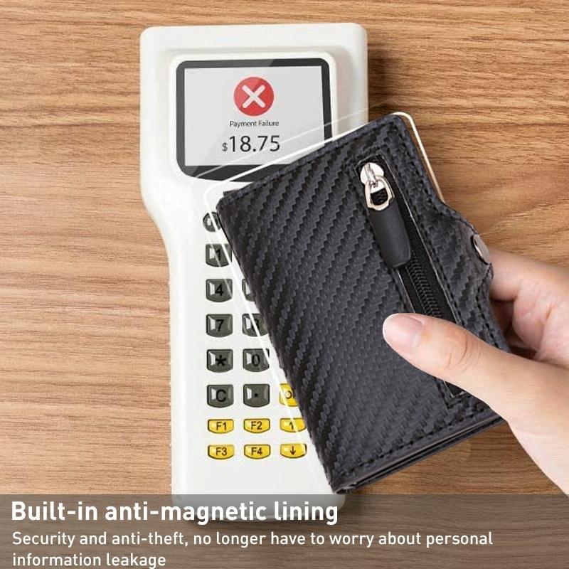 Multi-card Rfid Leather Holder with Metal Accent - Black 4