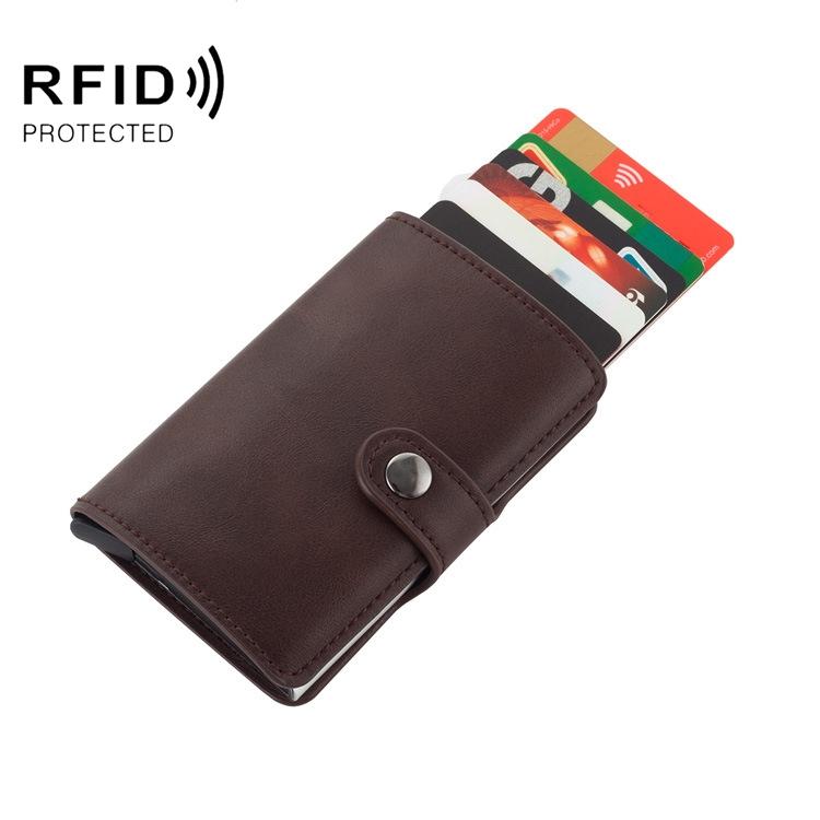 Rfid-protected Leather Card Wallet - Pu Material - Red 8