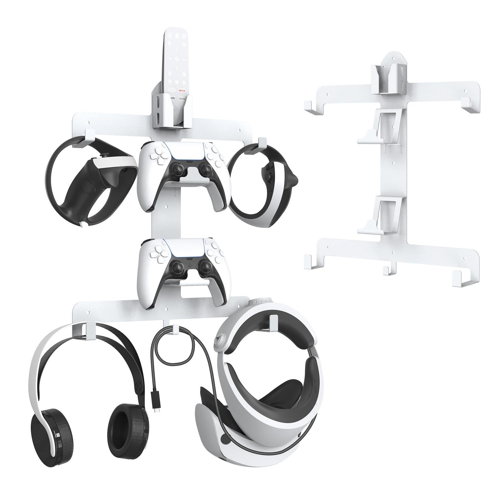 Wall Storage Bracket for Ps5 Vr2 Helmet / Headset / Handle / Remote Control - White 1
