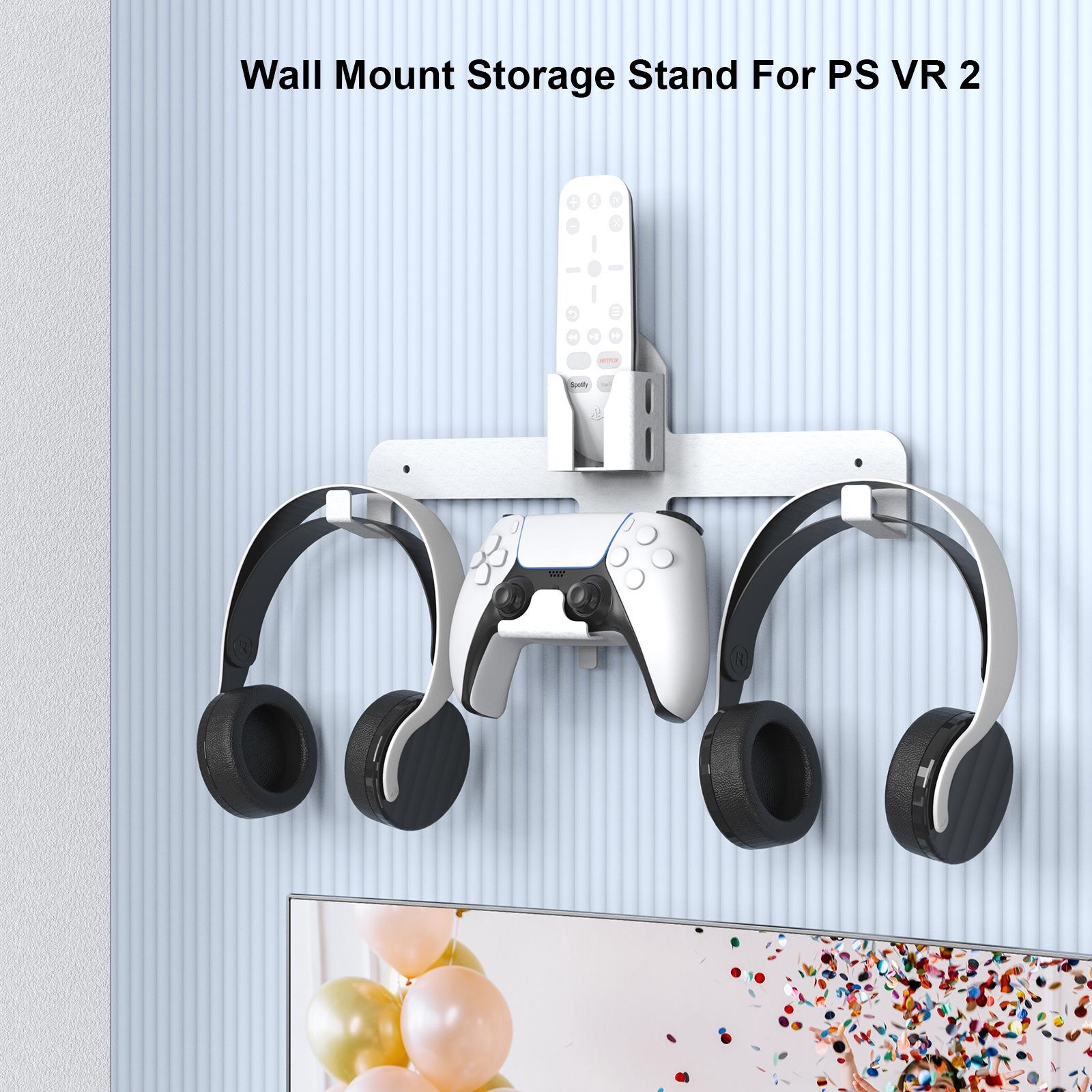 Wall Storage Bracket for Ps5 Vr2 Helmet / Headset / Handle / Remote Control - White 5