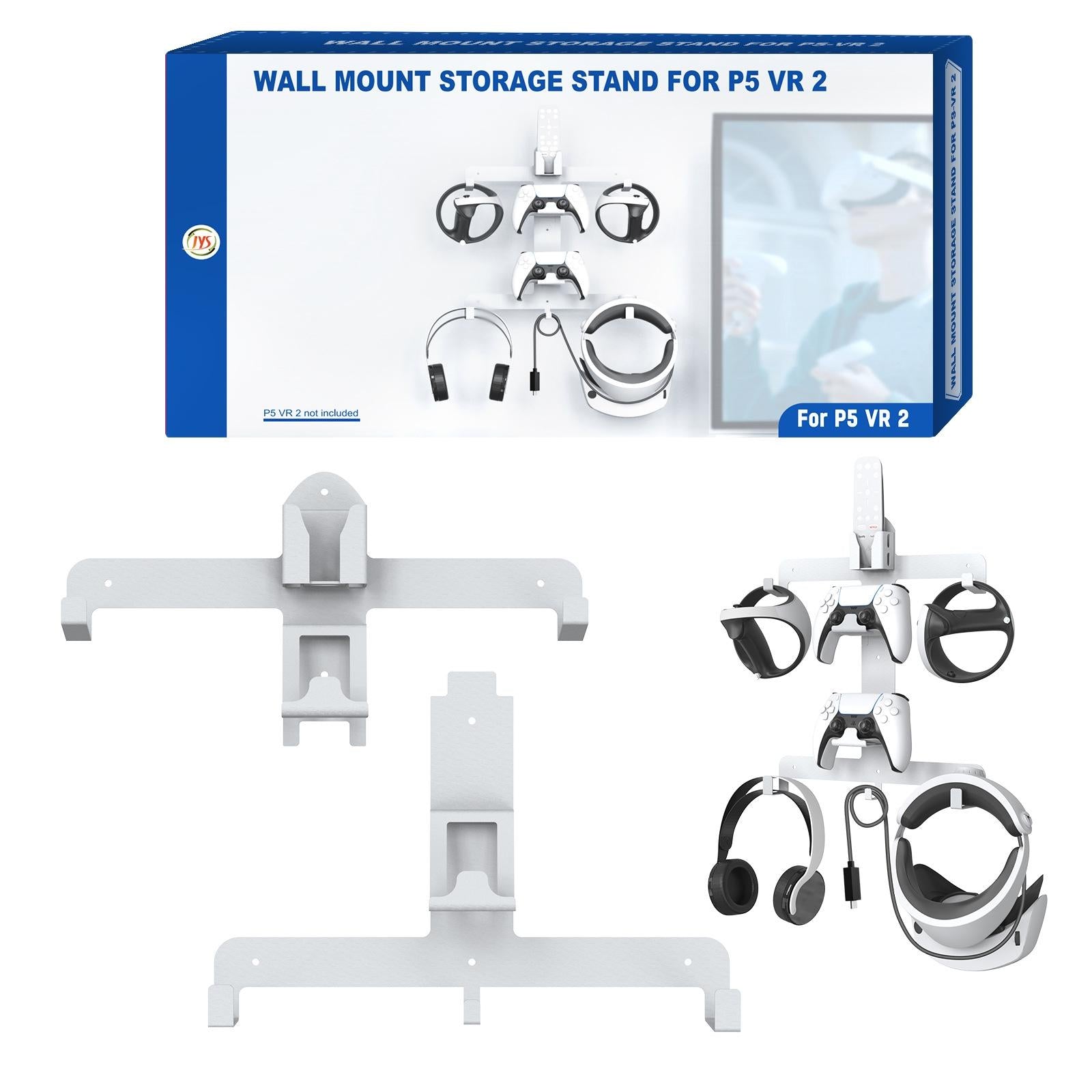 Wall Storage Bracket for Ps5 Vr2 Helmet / Headset / Handle / Remote Control - White 7