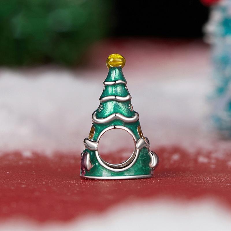 925 Sterling Silver Christmas Tree House Bracelet Beads 4