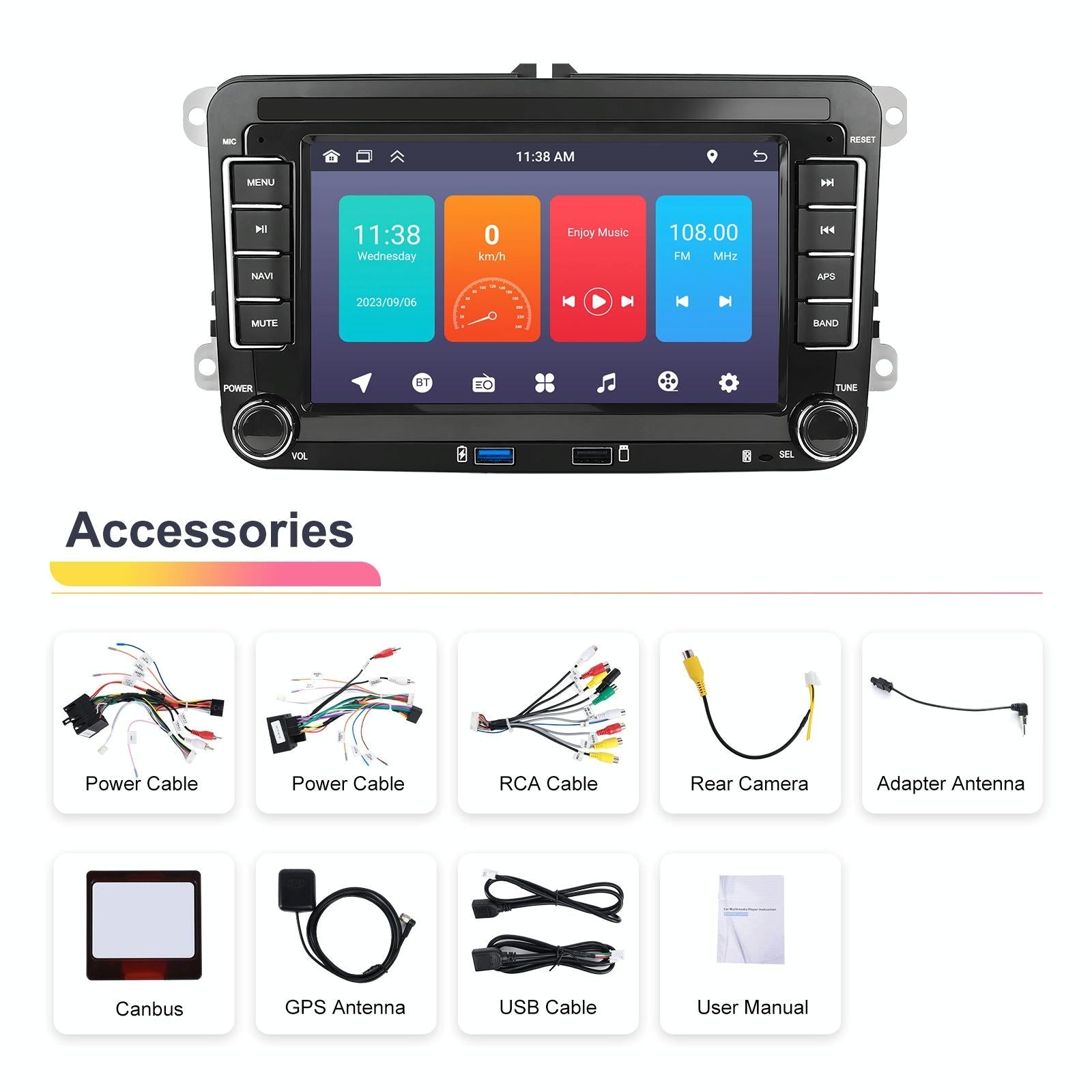 Android Carplay Navigation For Vw / Skoda - 1 + 32G Screen Reversing Camera 6