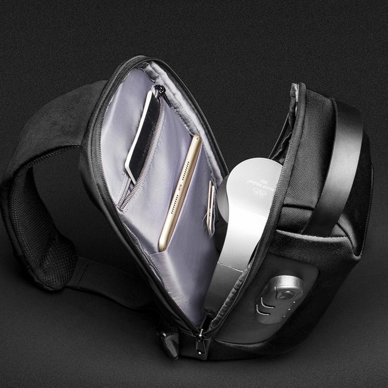 Men's Anti Theft Oxford Chest Bag - Black 5