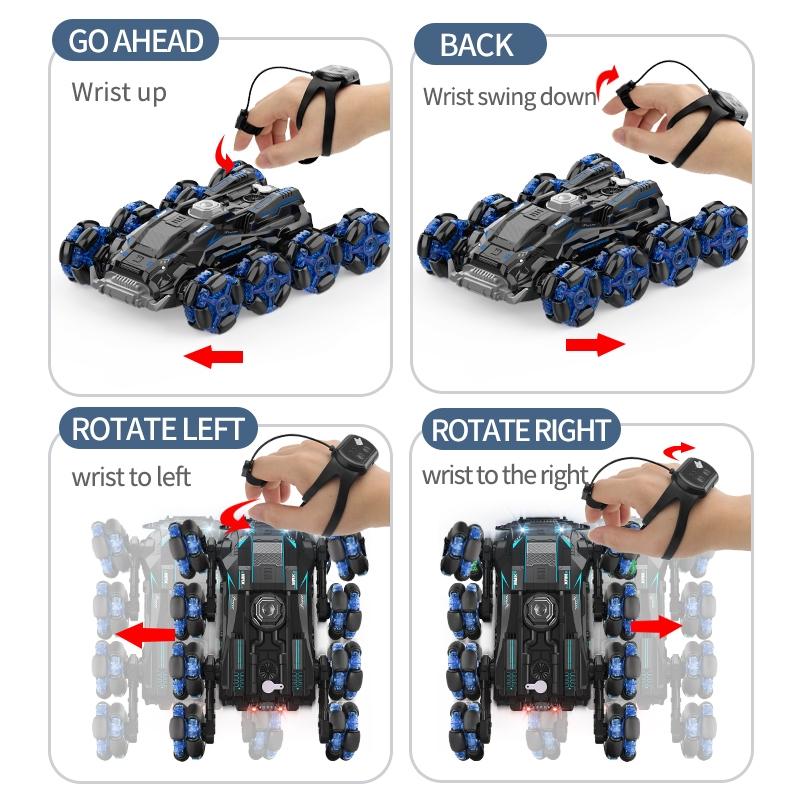 Stunt Drift Remote Control Car - Single Control Eight Wheels - Blue 3