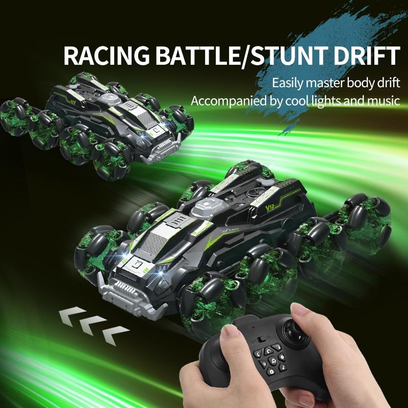Stunt Drift Remote Control Car - Single Control Eight Wheels - Blue 7