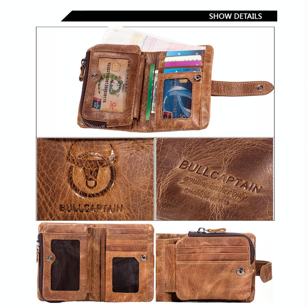 Men Vertical Cowhide Wallet with Rfid Blocking - Coffee 6