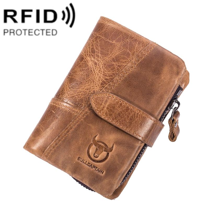 Men Vertical Cowhide Wallet with Rfid Blocking - Coffee 11