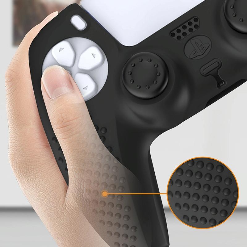 Black Polka Dot Silicone Joystick Cover for Ps5 Controller 6
