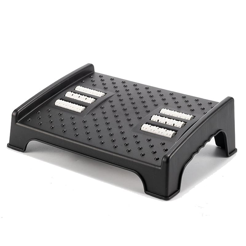 Double-Row Roller Foot Pedal Footrest Black