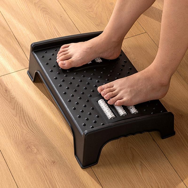 Double-Row Roller Foot Pedal Footrest Black 4