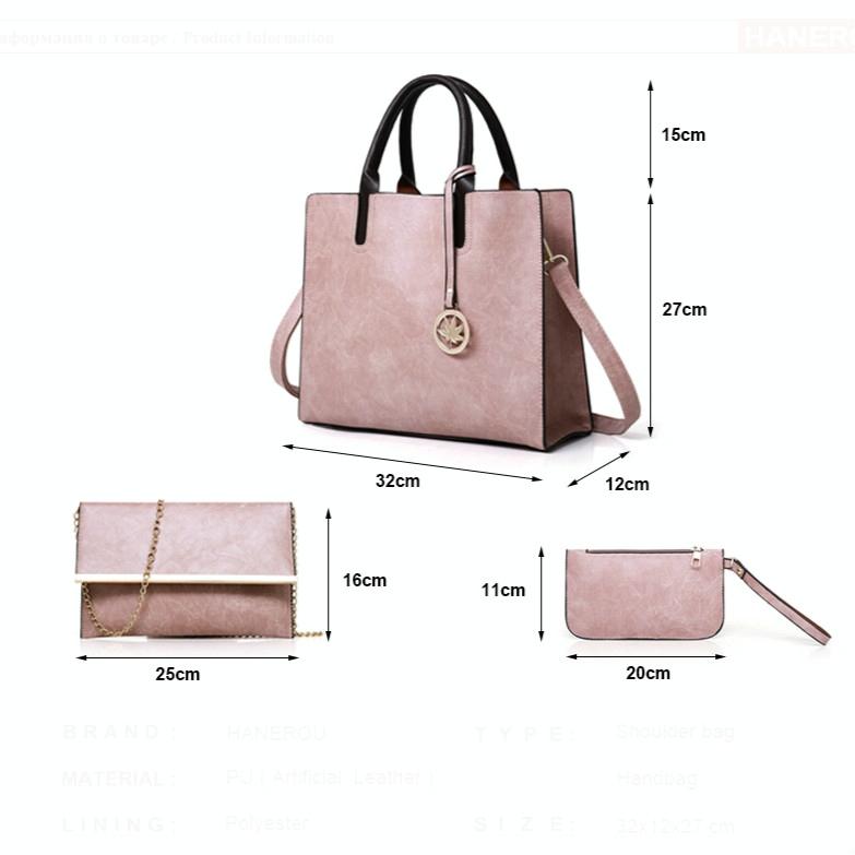 Versatile Leather Tote Bag for Women - 3-in-1 Design - Black 10