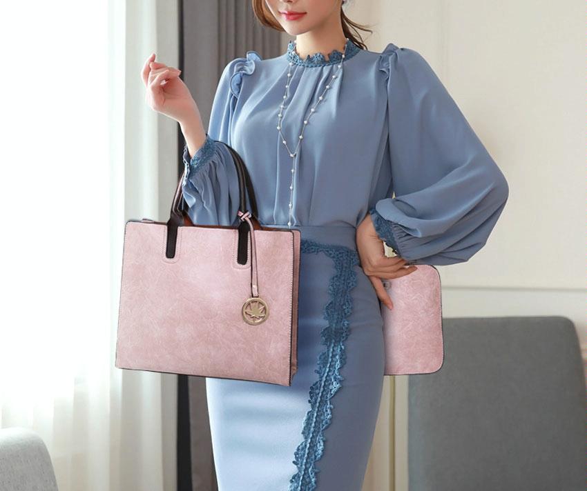 Versatile Leather Tote Bag for Women - 3-in-1 Design - Black 13