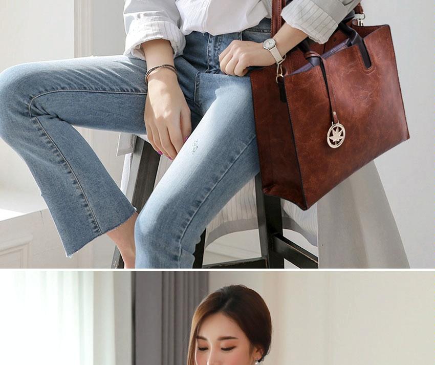 Versatile Leather Tote Bag for Women - 3-in-1 Design - Black 14