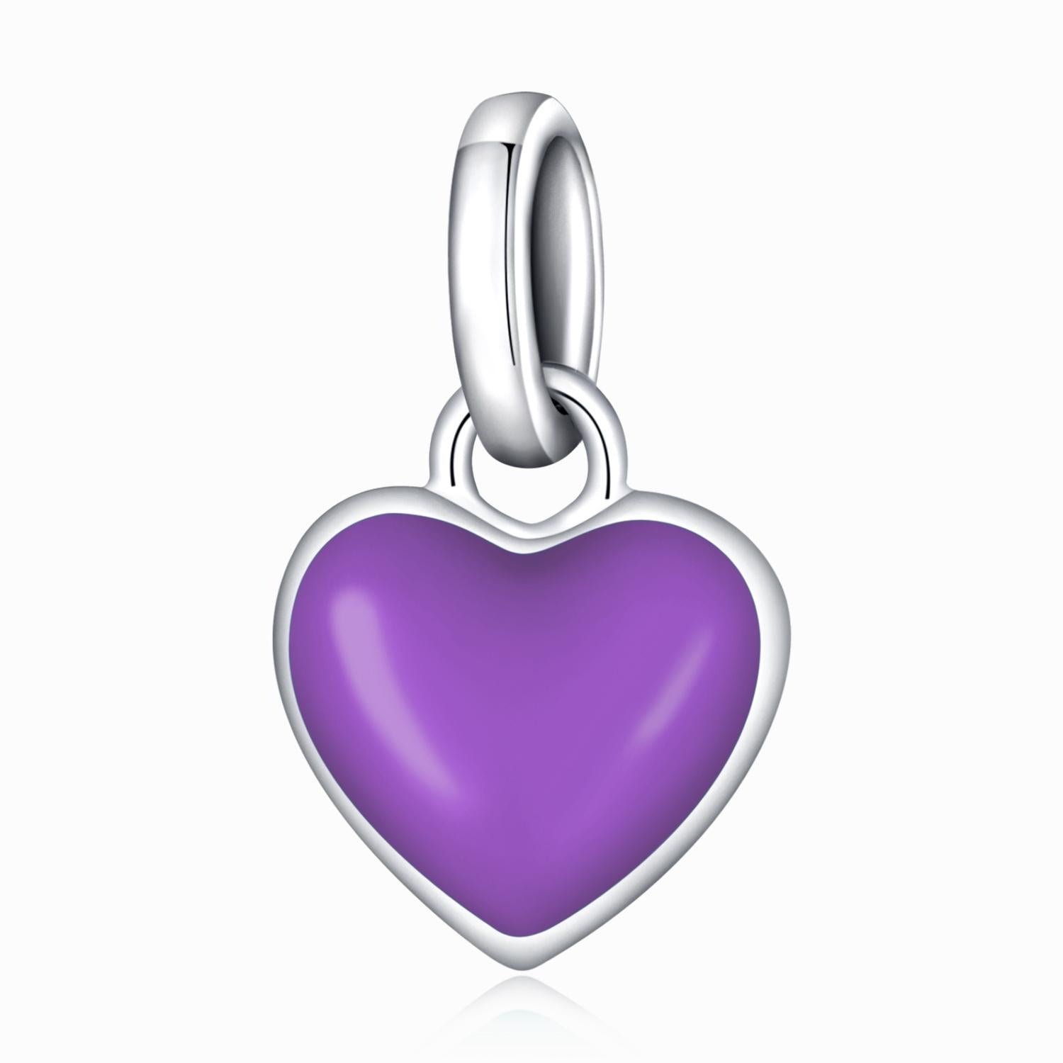 925 Sterling Silver Heart Pendant For Diy Bracelets & Necklaces - Blue 14