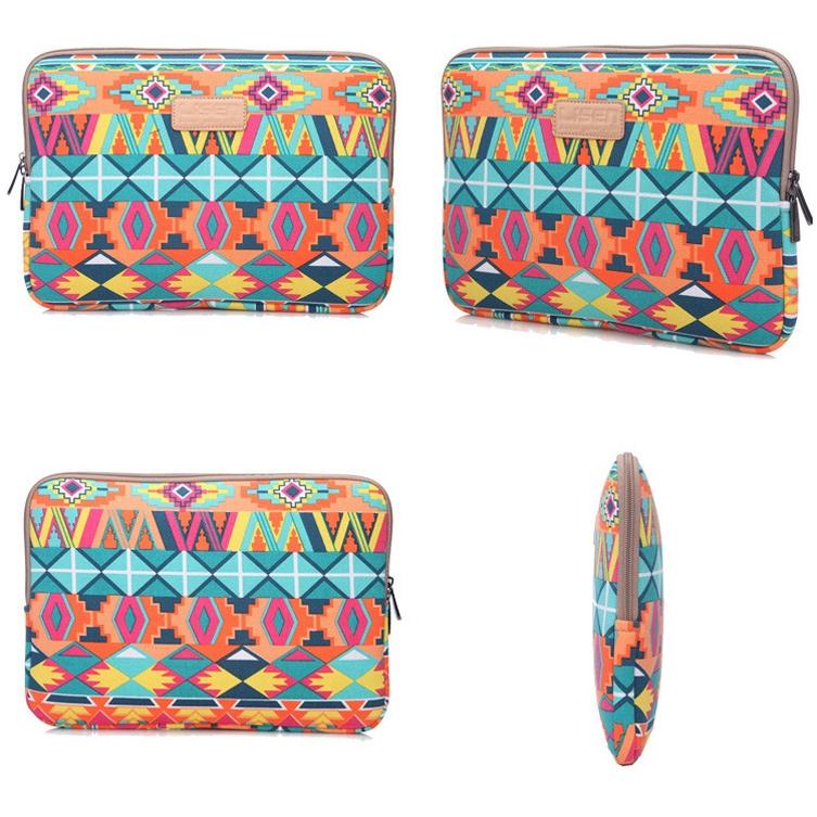 11.6 Inch Lingge Laptop Liner Bag with Stylish Pattern - Green Pattern Diamond Lattice 4