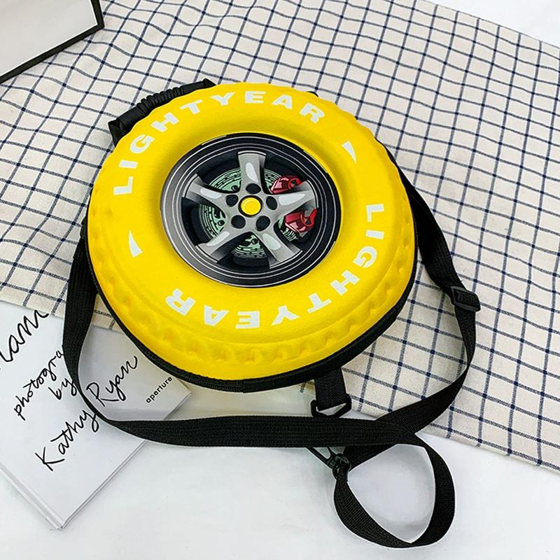 Kindergarten Shoulder Bag - Tire Shaped for Kids - Yellow 5