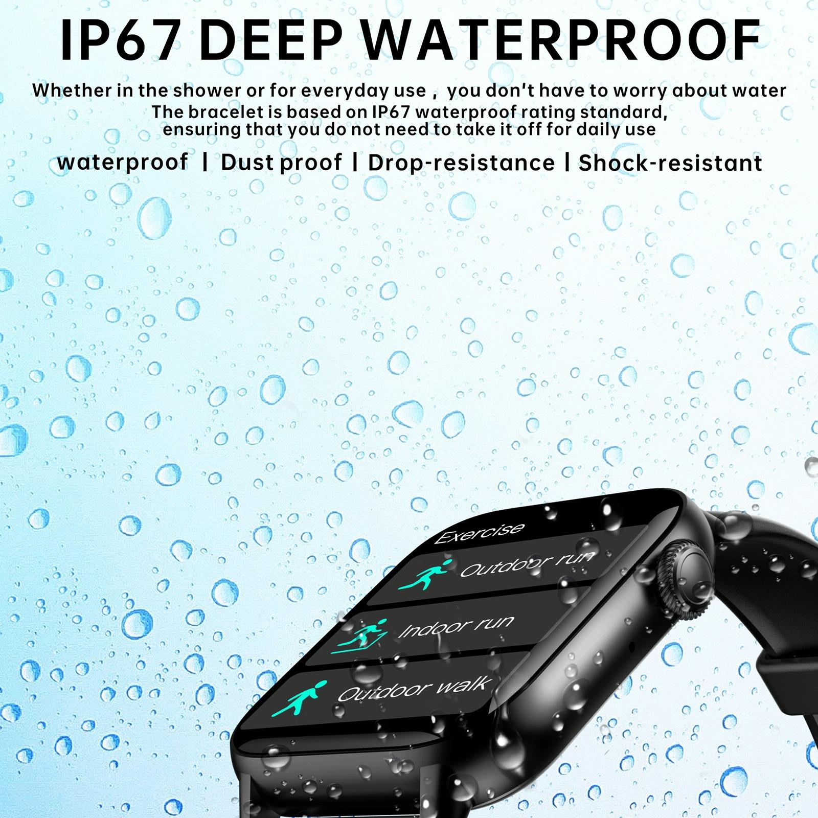 1.83 Inch Bt5.2 Smart Sport Watch Support Sleep / Heart Rate / Blood Oxygen / Temperature / Blood Pressure Health Monitor - Black + White 15