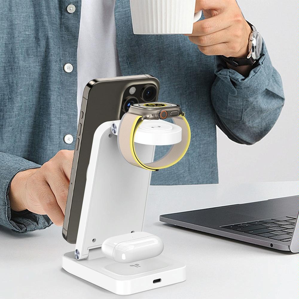 3 In 1 Magnetic Wireless Charger Stand - Black 10
