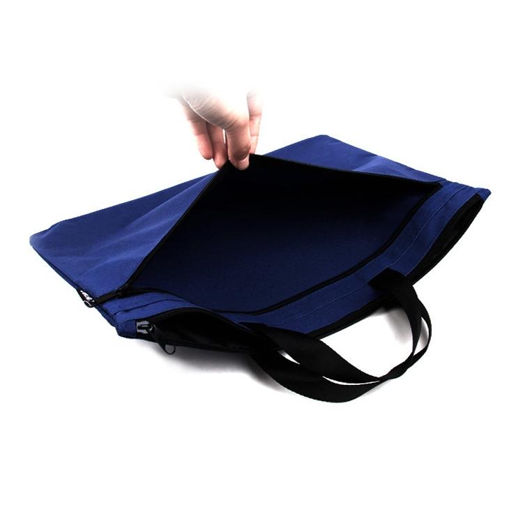 Double Zipper Canvas Storage Bag - Portable and Simple - Dark Blue 4