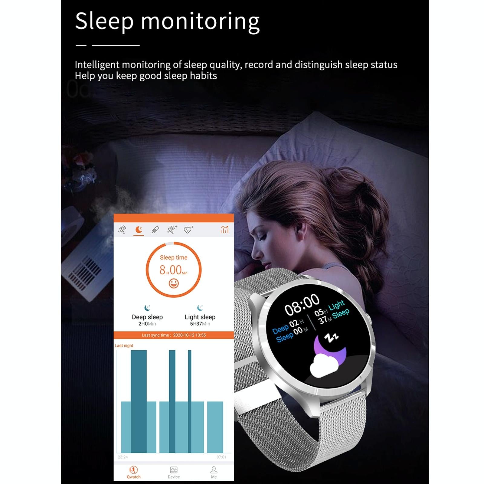 1.28 Inch Ips Colour Screen Ip67 Waterproof Smart Watch Support Blood Pressure Monitoring / Heart Rate Monitoring / Sleep Monitoring - Black Gold 6