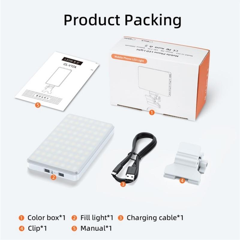 Portable Led Fill Light for Phone Laptop and Video Conferencing - Black 9
