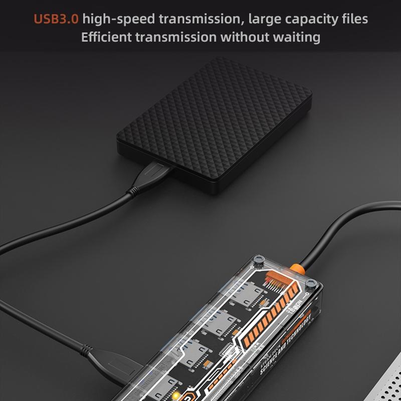 5-In-1 Usb Type-C Docking Station With 4 Usb3.0 Ports Grey 6