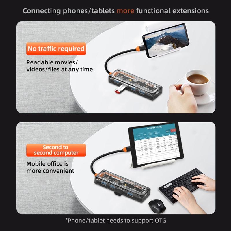 5-In-1 Usb Type-C Docking Station With 4 Usb3.0 Ports Grey 7