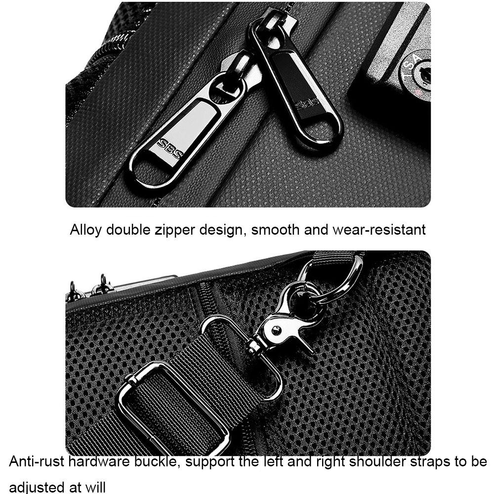 Waterproof Chest Bag Usb Port Lightweight Outdoor Shoulder Messenger Bag 12