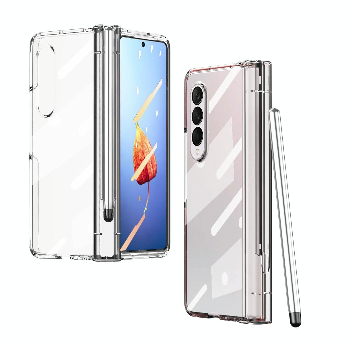 For Samsung Galaxy Z Fold4 5G Full Body Phone Case with Integrated Hinge and Pen Slot - Rose Gold 13