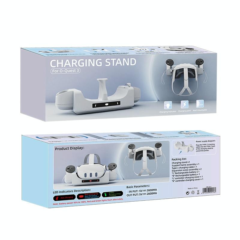 Gray Wall Mount for Meta Quest 3 Vr Helmet Charging 4