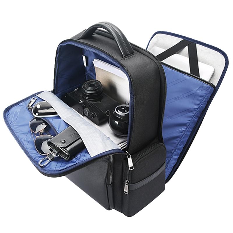 Large-capacity Business Laptop Backpack with Usb & Type-c Port - First-layer Cowhide Black 6