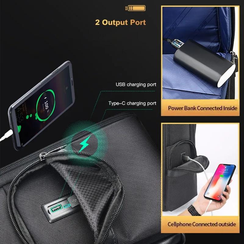 Large-capacity Business Laptop Backpack with Usb & Type-c Port - First-layer Cowhide Black 7