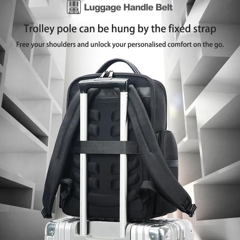 Large-capacity Business Laptop Backpack with Usb & Type-c Port - First-layer Cowhide Black 10