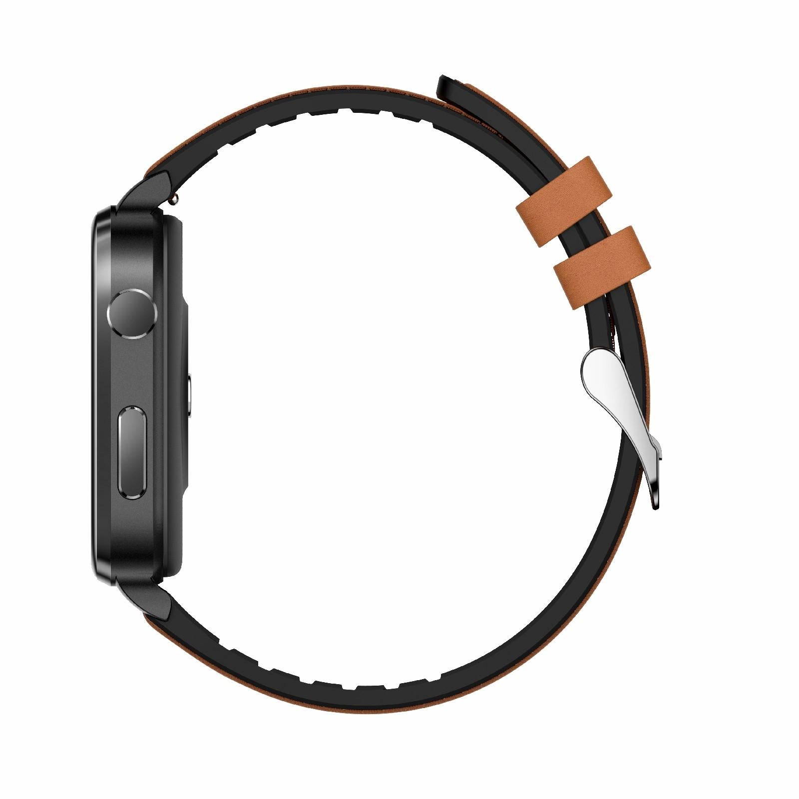 1.7 Inch Hd Square Screen Leather Strap Smart Watch Supports Body Temperature Monitoring / Blood Oxygen Monitoring - Black 5