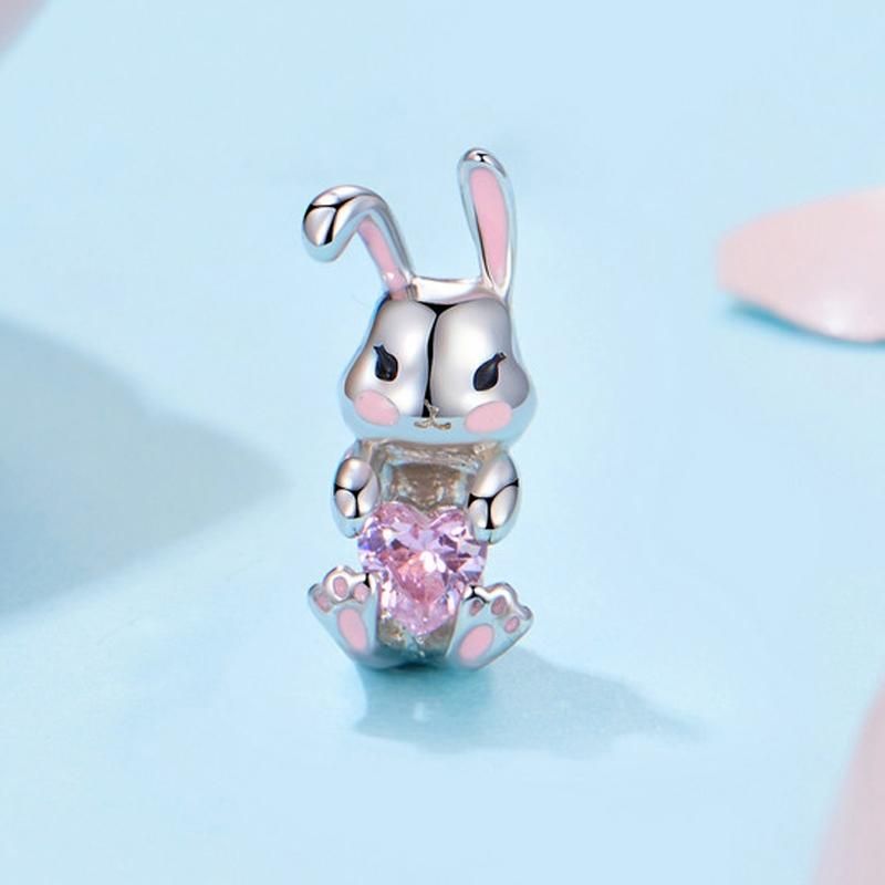 925 Sterling Silver Easter Bunny Diy Beads 3