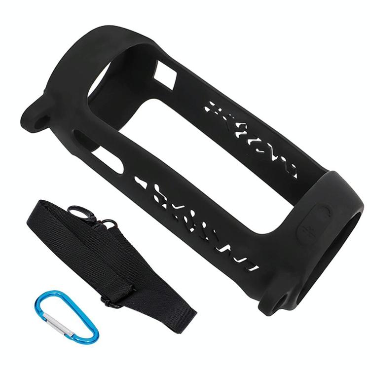 Shockproof Silicone Protective Case for Jbl Pulse4 with Carabiner & Lanyard - Black 9