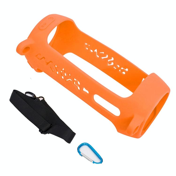 Shockproof Silicone Protective Case for Jbl Pulse4 with Carabiner & Lanyard - Black 15