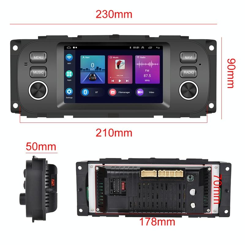 Carplay Android Navigation For Jeep Grand Cherokee 1999-2004 - Large Screen 7