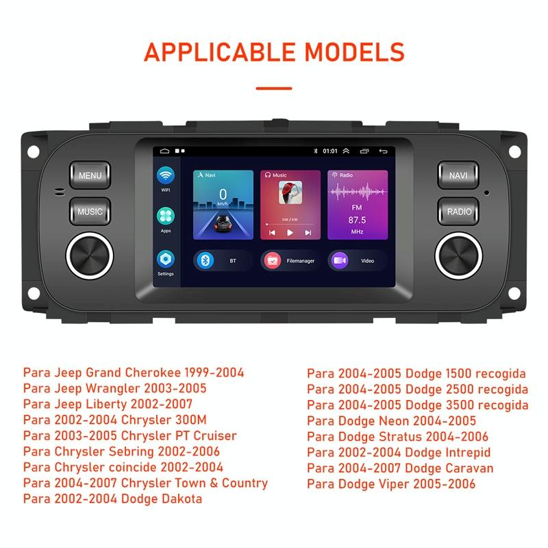 Carplay Android Navigation For Jeep Grand Cherokee 1999-2004 - Large Screen 8
