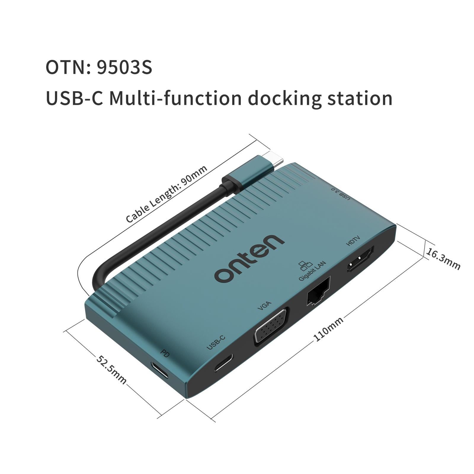 6-In-1 Usb-C Docking Station With Hdtv Vga Gigabit Data Pd 3.0 Usb 3.0 4