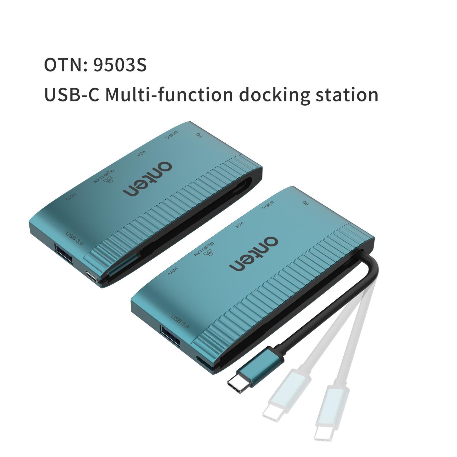 6-In-1 Usb-C Docking Station With Hdtv Vga Gigabit Data Pd 3.0 Usb 3.0 6